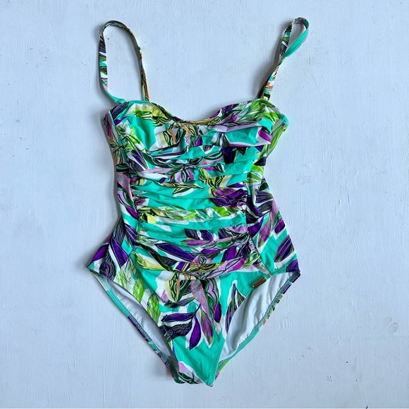 Maryan Mehlhorn Floral Gathered Swimsuit -B Cup